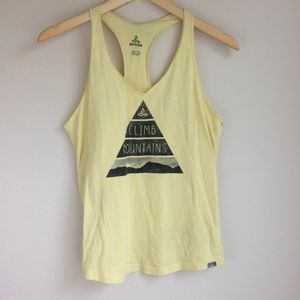 Prana Climb Mountains Yellow Tank Top XS